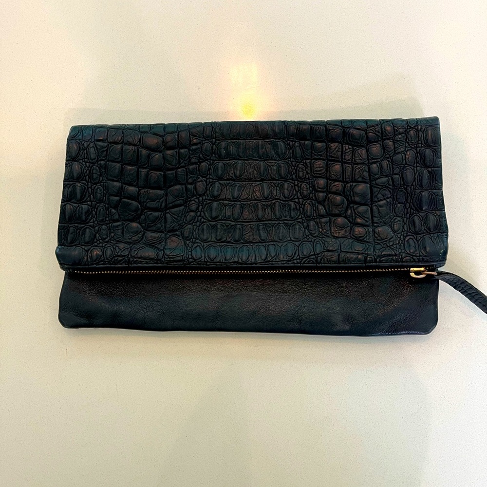 Clare V Black Fold-over Clutch